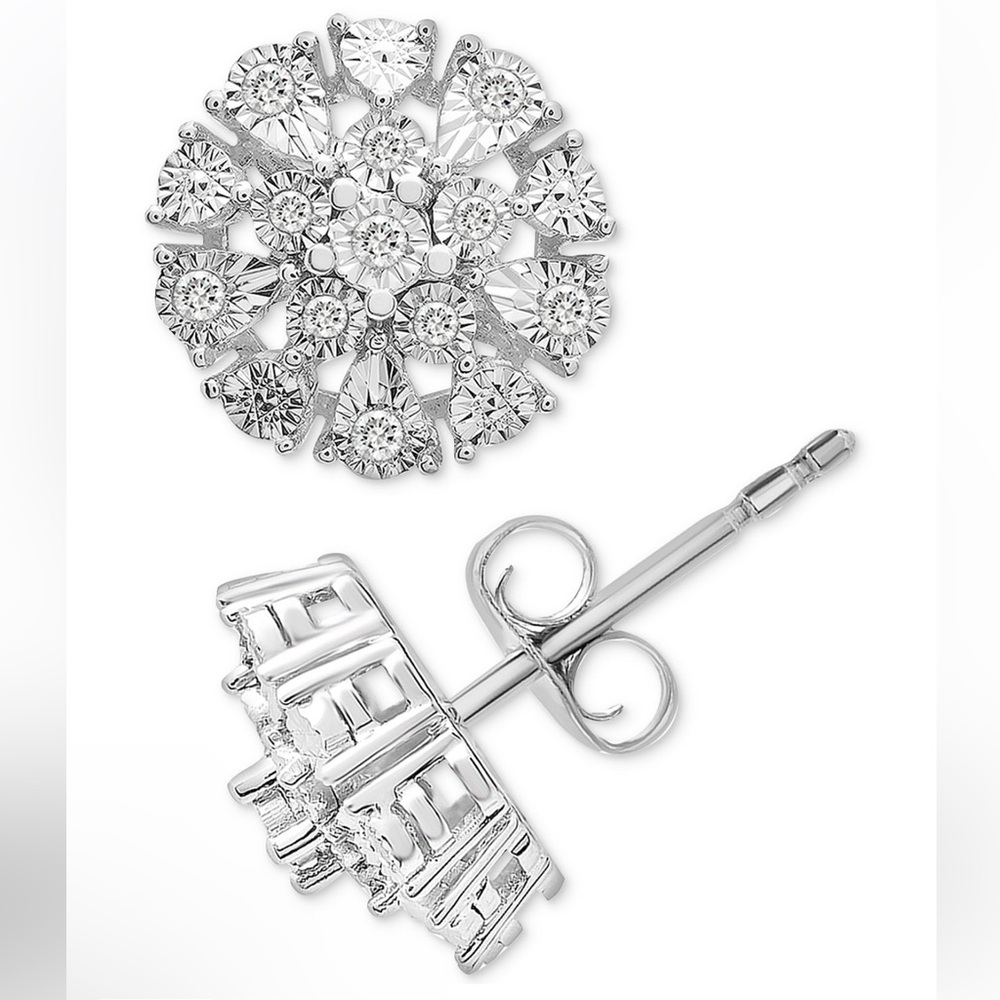 NEW Diamond Flower Burst Earrings